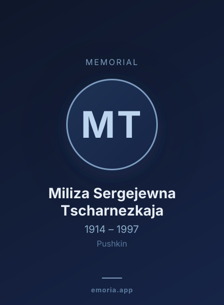 Memorial portrait of Miliza Sergejewna Tscharnezkaja