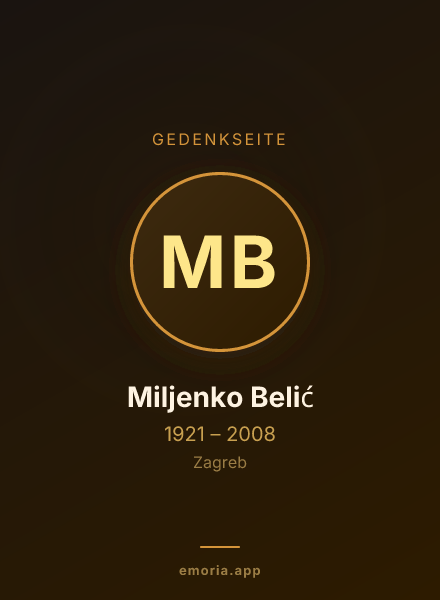 Gedenkportrait von Miljenko Belić