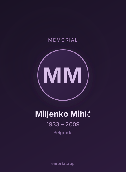 Memorial portrait of Miljenko Mihić