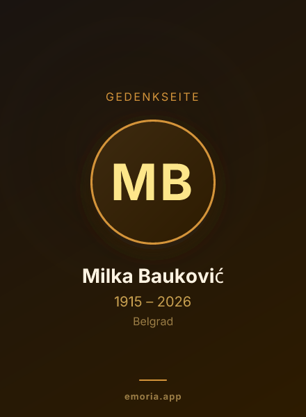 Gedenkportrait von Milka Bauković
