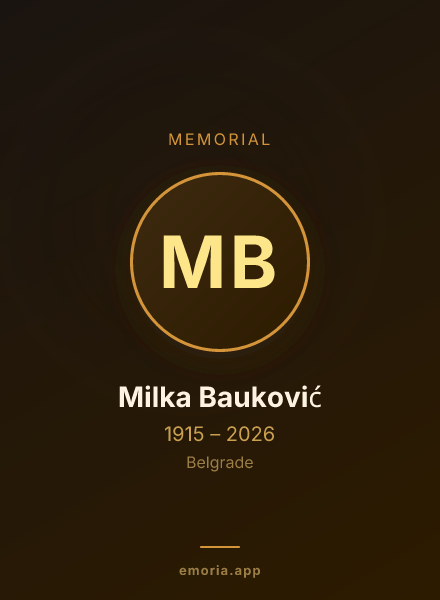 Memorial portrait of Milka Bauković