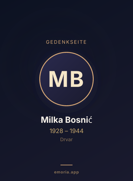 Gedenkportrait von Milka Bosnić