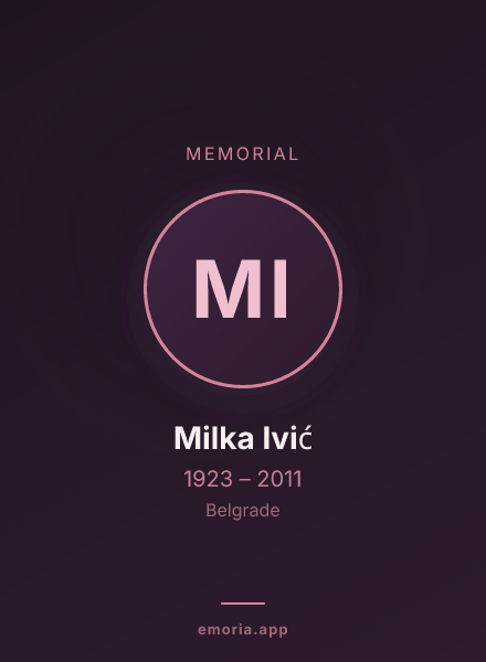 Memorial portrait of Milka Ivić