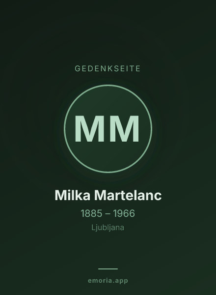 Gedenkportrait von Milka Martelanc