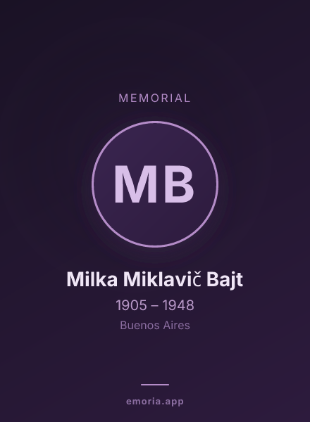 Memorial portrait of Milka Miklavič Bajt
