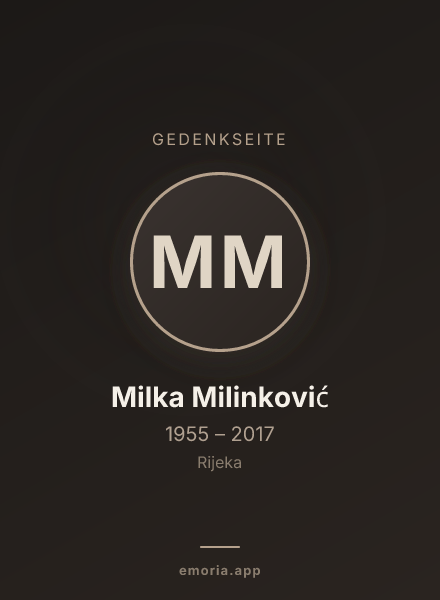 Gedenkportrait von Milka Milinković