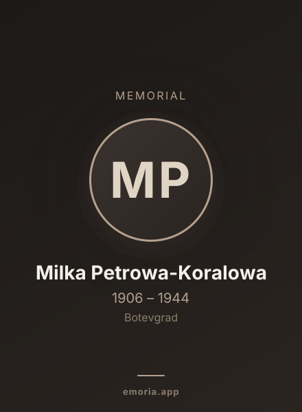 Memorial portrait of Milka Petrowa-Koralowa