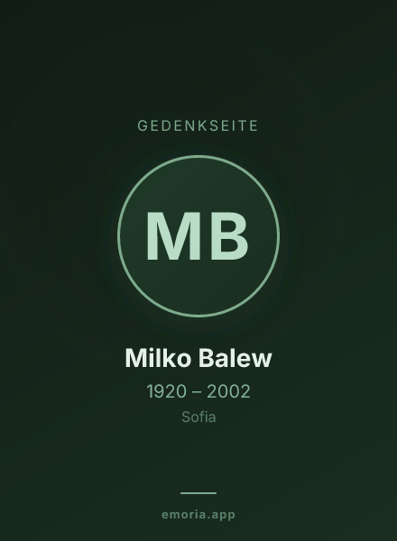 Gedenkportrait von Milko Balew