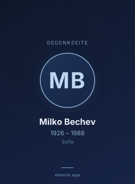 Gedenkportrait von Milko Bechev