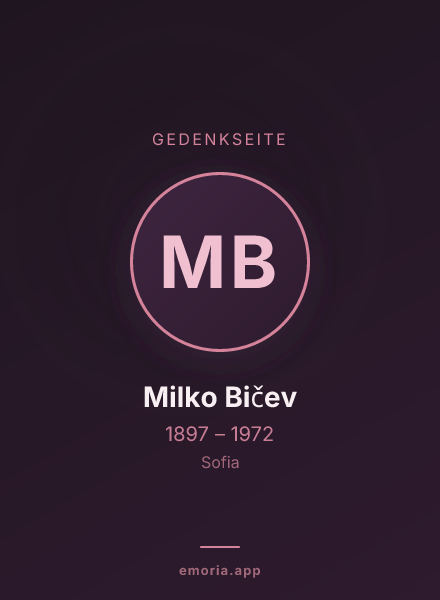 Gedenkportrait von Milko Bičev