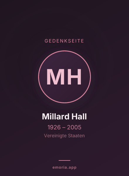 Gedenkportrait von Millard Hall