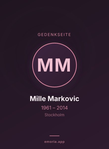 Gedenkportrait von Mille Markovic