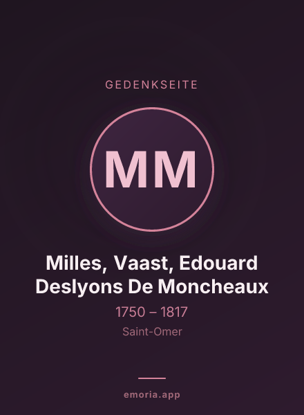 Gedenkportrait von Milles, Vaast, Edouard Deslyons De Moncheaux