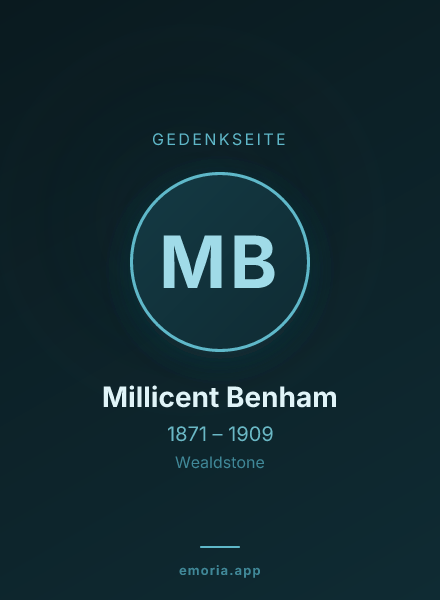 Gedenkportrait von Millicent Benham
