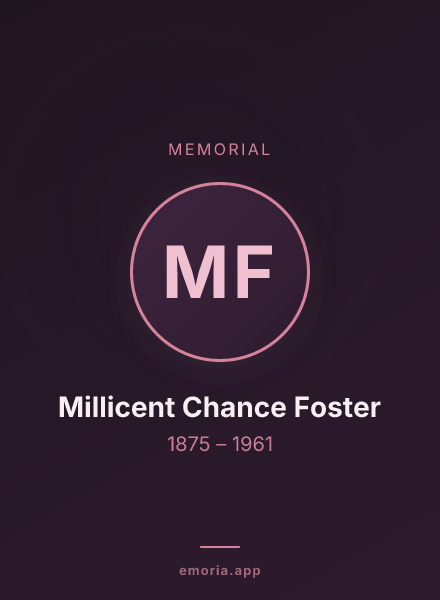 Memorial portrait of Millicent Chance Foster