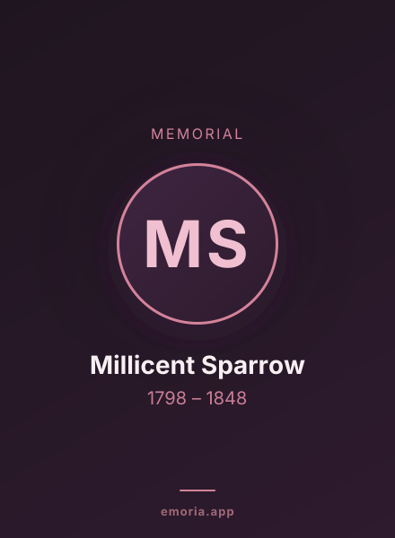 Memorial portrait of Millicent Sparrow