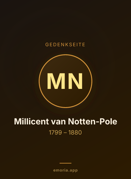 Gedenkportrait von Millicent van Notten-Pole