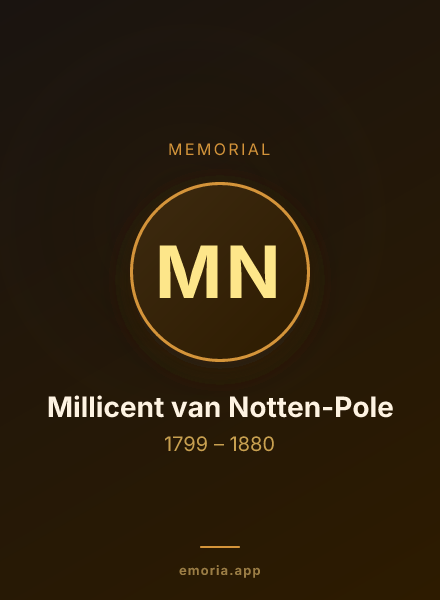 Memorial portrait of Millicent van Notten-Pole