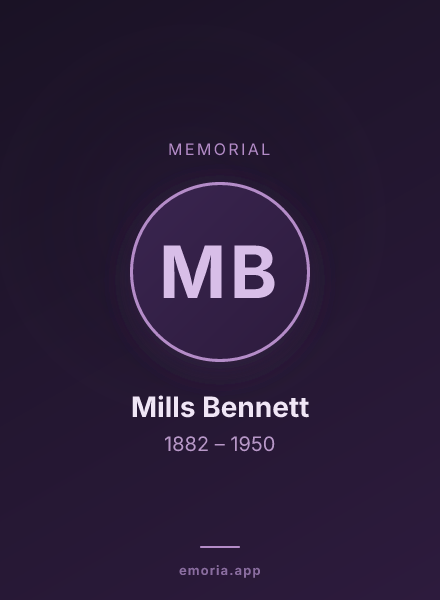 Memorial portrait of Mills Bennett