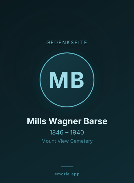 Gedenkportrait von Mills Wagner Barse