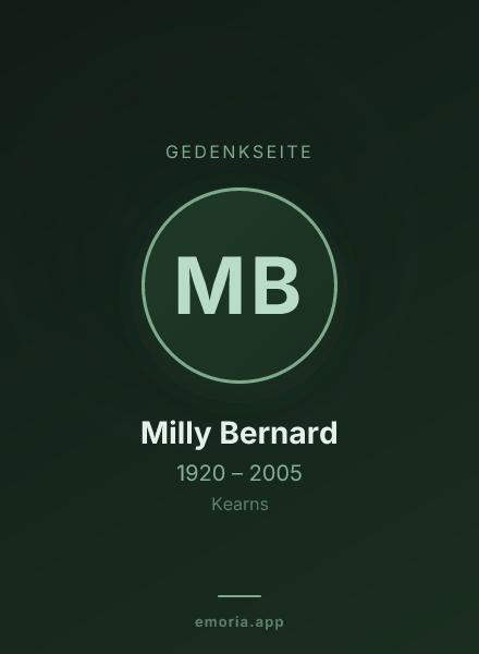 Gedenkportrait von Milly Bernard