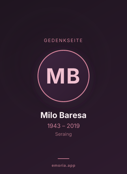 Gedenkportrait von Milo Baresa