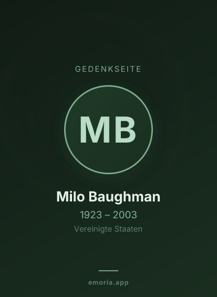 Gedenkportrait von Milo Baughman