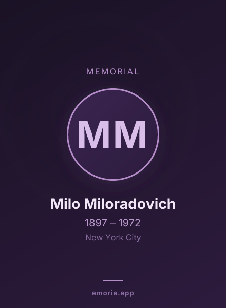 Memorial portrait of Milo Miloradovich