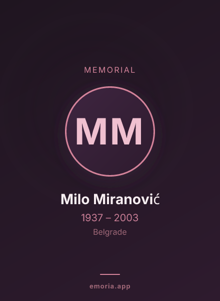 Memorial portrait of Milo Miranović