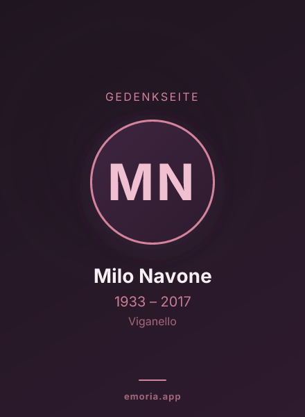 Gedenkportrait von Milo Navone