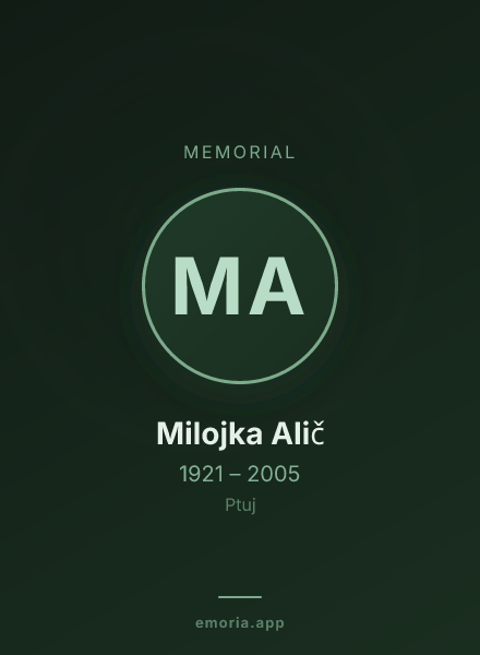 Memorial portrait of Milojka Alič