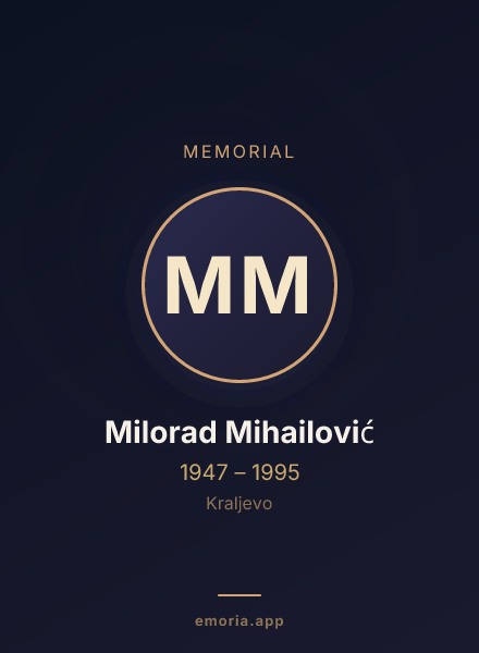 Memorial portrait of Milorad Mihailović