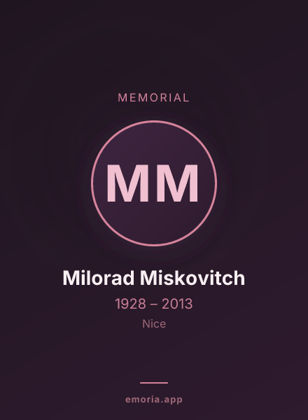 Memorial portrait of Milorad Miskovitch