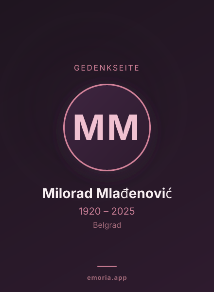Gedenkportrait von Milorad Mlađenović