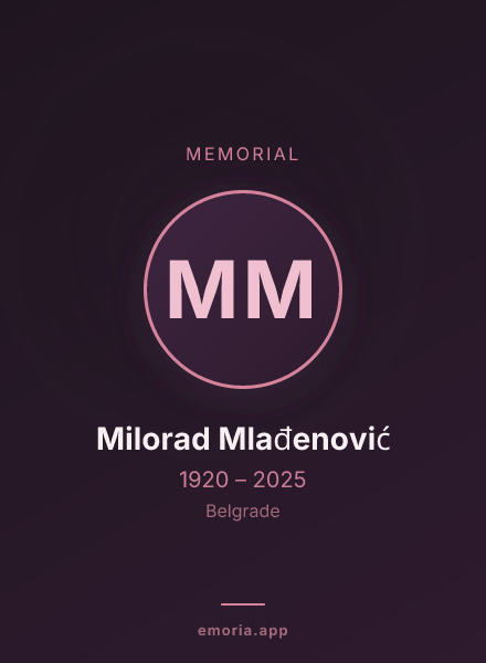 Memorial portrait of Milorad Mlađenović