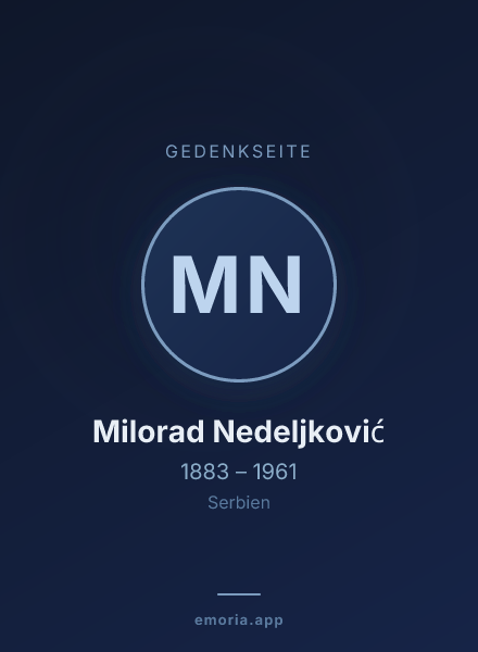 Gedenkportrait von Milorad Nedeljković