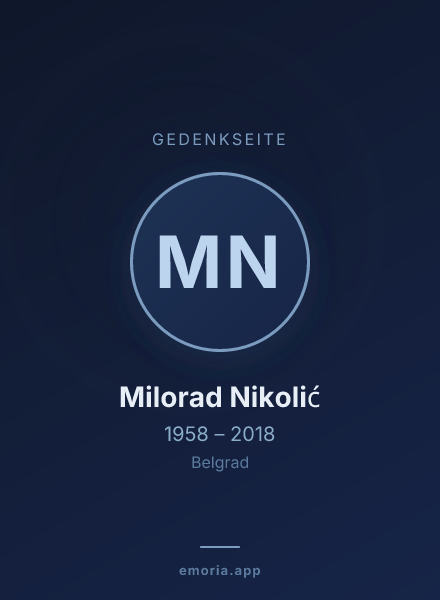 Gedenkportrait von Milorad Nikolić