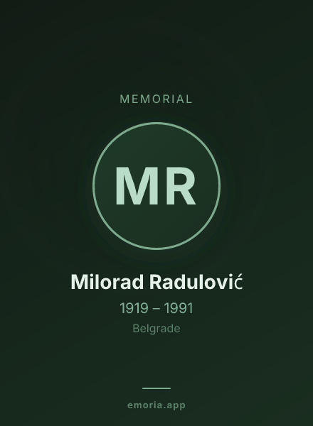 Memorial portrait of Milorad Radulović