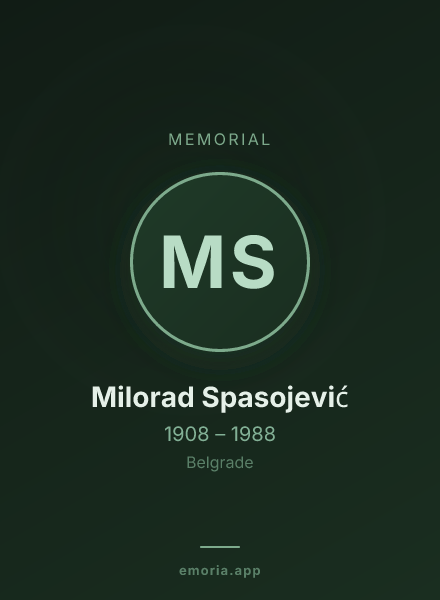 Memorial portrait of Milorad Spasojević