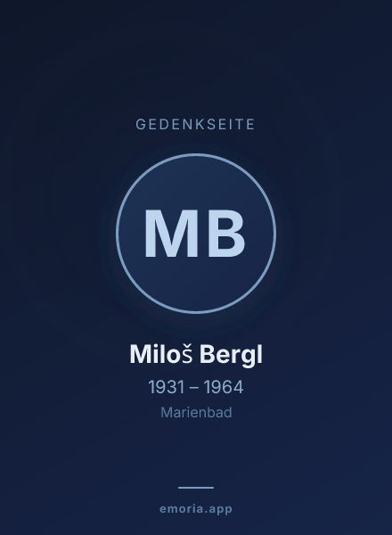Gedenkportrait von Miloš Bergl