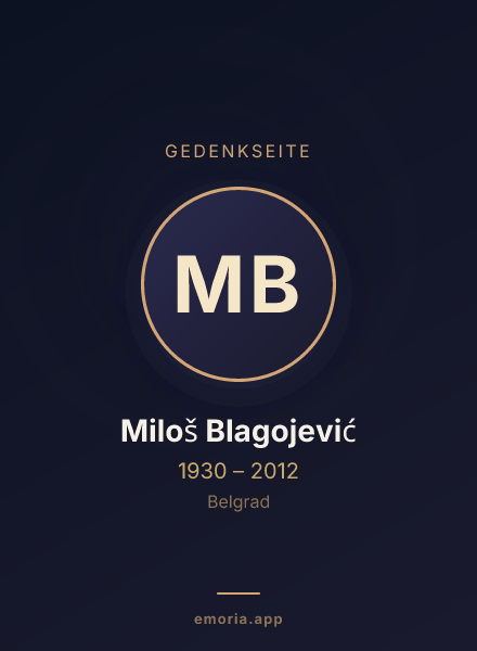 Gedenkportrait von Miloš Blagojević