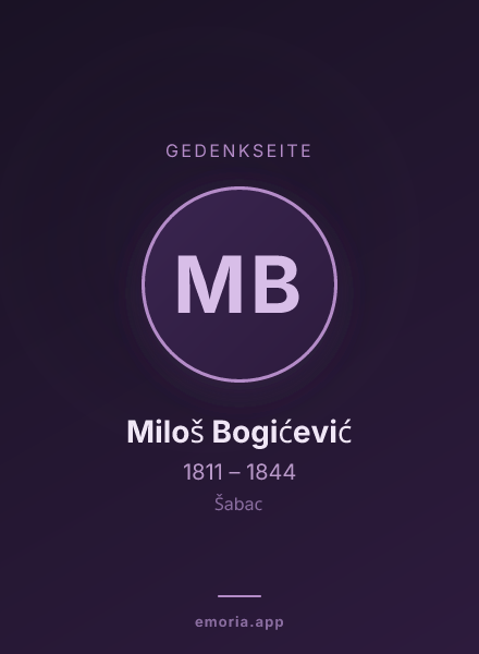 Gedenkportrait von Miloš Bogićević
