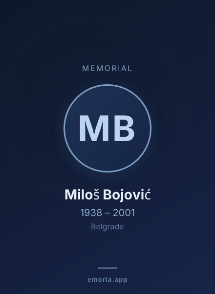 Memorial portrait of Miloš Bojović