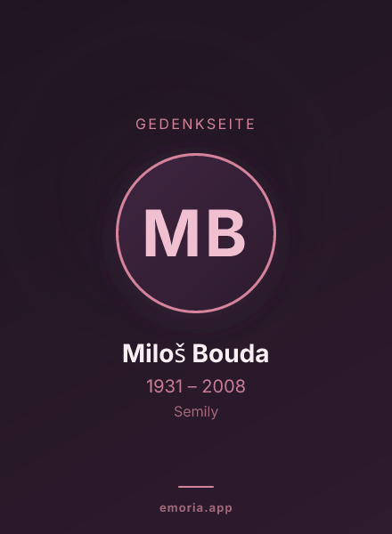 Gedenkportrait von Miloš Bouda
