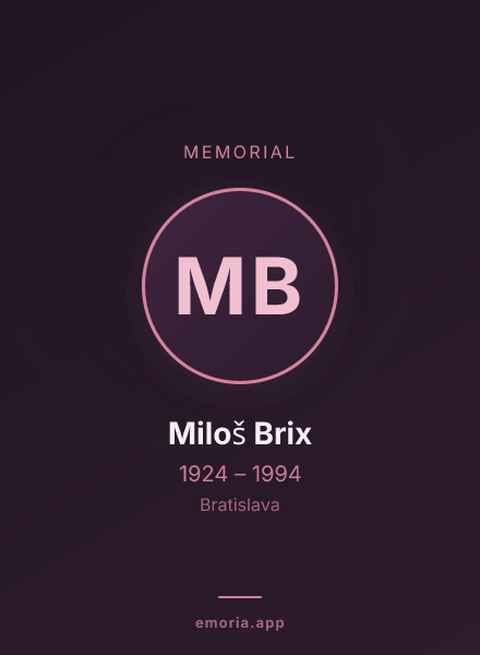 Memorial portrait of Miloš Brix