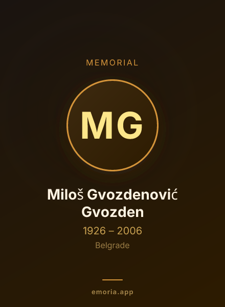 Memorial portrait of Miloš Gvozdenović Gvozden