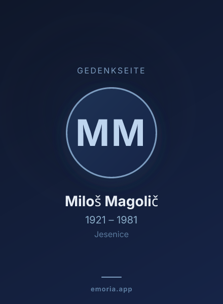 Gedenkportrait von Miloš Magolič