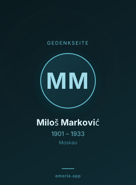 Gedenkportrait von Miloš Marković