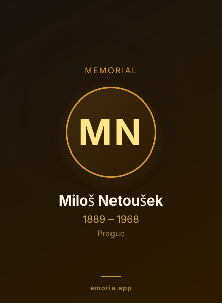 Memorial portrait of Miloš Netoušek
