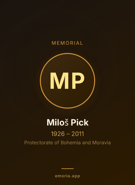 Memorial portrait of Miloš Pick